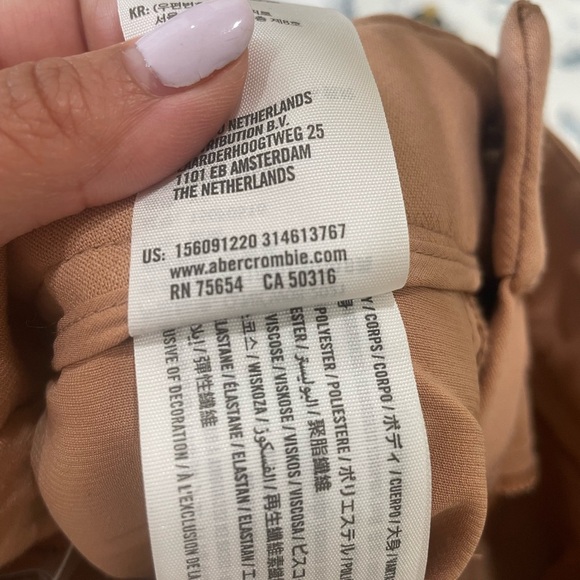 Abercrombie and Fitch Tan Wide-Leg Pleated Trousers XS - Picture 6 of 6